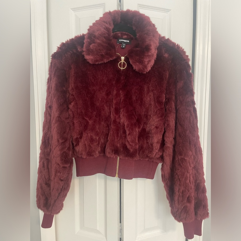 Fur Deep Red Jacket!